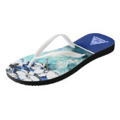 Tongs Florales Bleus (Incliné)