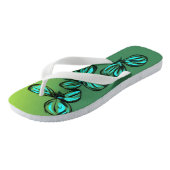 Tongs Flore bleu vert Retro Flip Flops (Incliné)