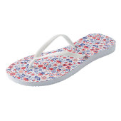 Tongs Flore bleue et corail (Incliné)