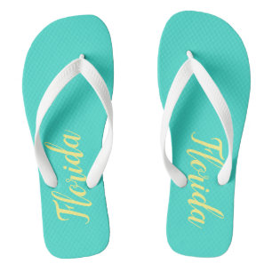 Tongs Floride bleu turquoise jaune