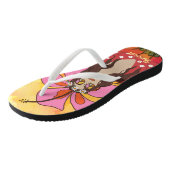 Tongs Flower Power Rétro Hippie Boho 60e (Incliné)