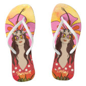 Tongs Flower Power Rétro Hippie Boho 60e (Semelle)