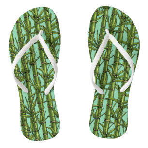 Tongs Forêt de bambou sur bleu clair