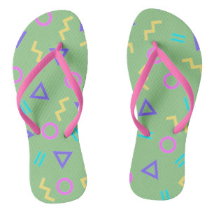 Tongs Formes géométriques funky colorées Motif Flip Flop