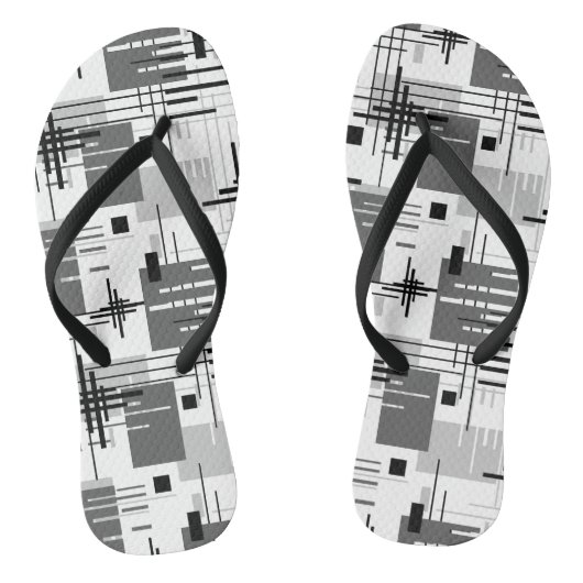Tongs formes géométriques modernes Abstraites rayées (Semelle)