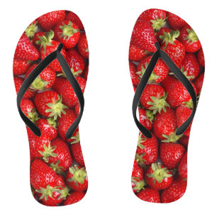 Tongs Fraises Rouges Brillantes