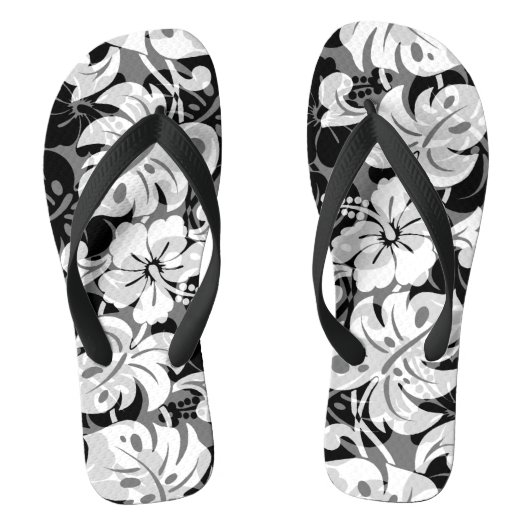 Tongs Frontière de Kalakaua Hibiscus hawaïen Noir (Semelle)