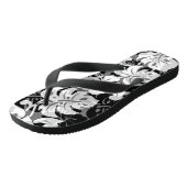 Tongs Frontière de Kalakaua Hibiscus hawaïen Noir (Incliné)