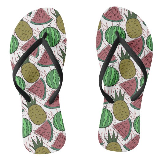 Tongs Fruit motif transparent | motif de surface de frui (Semelle)