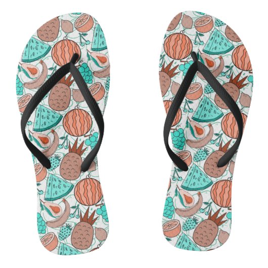 Tongs Fruit motif transparent | motif de surface de frui (Semelle)