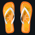 Tongs Fruit orange drôle et mignon d'été de tranche<br><div class="desc">Cette jolie bascule électronique "de conception unique de tranche de fruit orange drôle et mignon d'été" est certainement un cadeau mignon pour vous ou des amis dans cette saison d'été. (Vous pouvez ajouter le texte, le monogramme ou le nom sur cette conception en cliquant sur la personnaliser il bouton) Plus...</div>