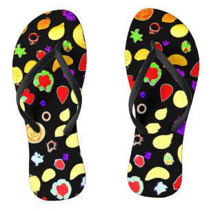 Tongs Fruits tropicaux néon éclatent