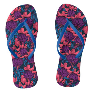 Tongs Fuchsia en bleu et violet