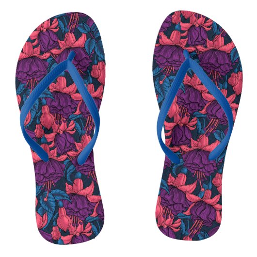 Tongs Fuchsia en bleu et violet (Semelle)