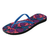 Tongs Fuchsia en bleu et violet (Incliné)