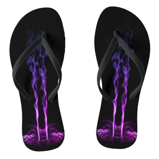 Tongs Fumée de dragon noir et violet (Semelle)