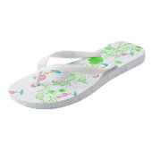 Tongs Fun flamants roses et vignes vertes (Incliné)