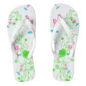 Tongs Fun flamants roses et vignes vertes (Semelle)