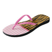 Tongs Fun Pink Strips & Tigerprint (Incliné)
