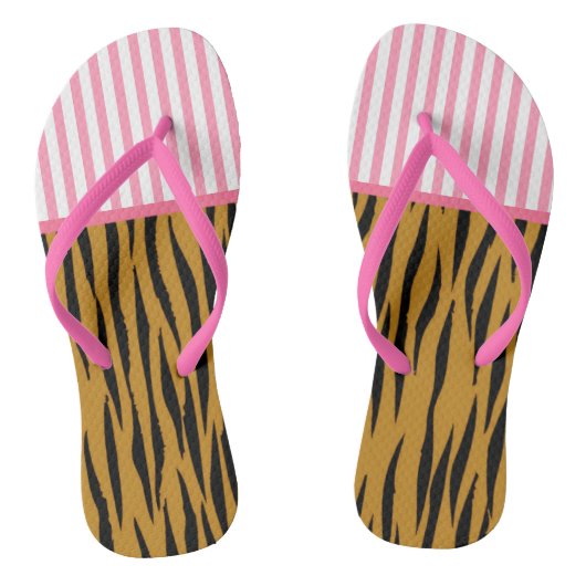 Tongs Fun Pink Strips & Tigerprint (Semelle)