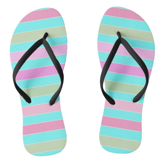 Tongs Fun striped lined lines pastel summer colors (Semelle)