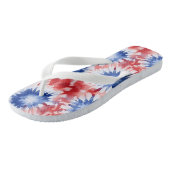 Tongs Fun Tie Dye Motif rouge blanc bleu (Incliné)