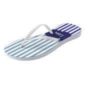 Tongs Fun Torn Stripes Nom en couche bleue (Incliné)