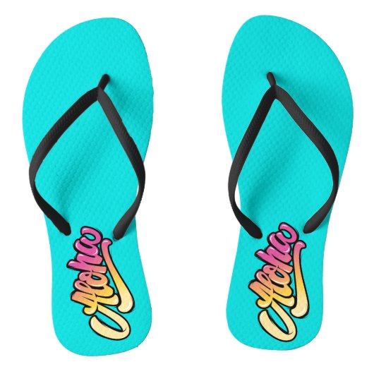 Tongs Funky Modern Aqua Blue Aloha Beach (Semelle)