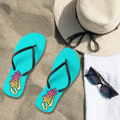 Tongs Funky Modern Aqua Blue Aloha Beach