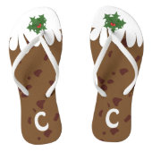 Tongs Funky Plum Pudding Monogramme Noël en juillet (Semelle)