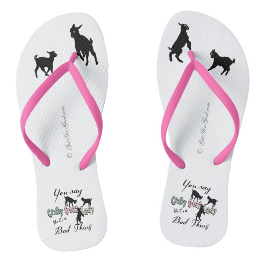 Tongs FUNNY GOAT DIT : | Crazy Goat Lady Cool Pastels (Semelle)