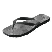 Tongs Funny Grey Black Puzzle Motif Ajouter un nom ou un (Incliné)