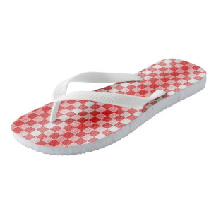 Tongs Géométrique à carreaux rouges