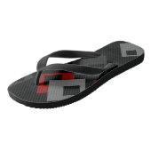 Tongs Géométrique rouge noir et gris (Incliné)