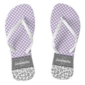 Tongs Girly Leopard Spot Imprimer Motif Monogrammes pers (Semelle)