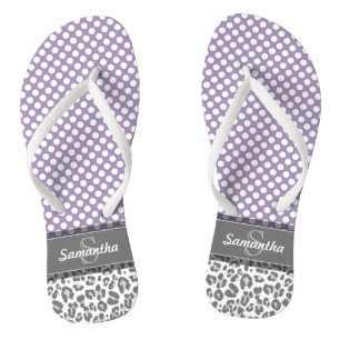 Tongs Girly Leopard Spot Imprimer Motif Monogrammes pers