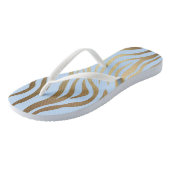 Tongs Glam Chic Blue Gold Tiger Zebra Skin (Incliné)