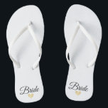 Tongs Gold de la mariée de Heart Fab<br><div class="desc">Des tongs pour la mariée ! Facilement personnalisable,  changez les couleurs de la sangle,  les couleurs de la sole,  ajoutez du texte ou d'autres images!</div>