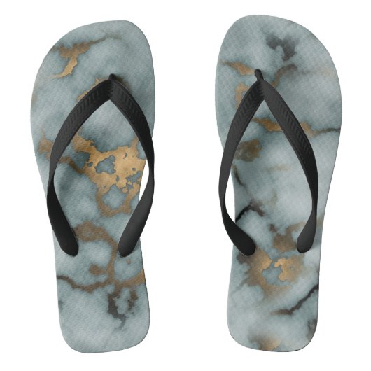 Tongs Golden Vein Marble Ocean Mist Women's Flops (Semelle)