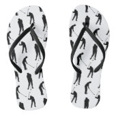 Tongs Golfer Silhouettes Black and White Pattern (Semelle)