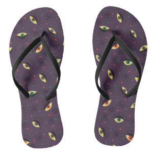 Tongs Goth Eyes Witchy Purple Motif occult