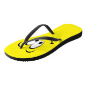 Tongs Grands yeux souriants Flip Flops jaunes (Incliné)