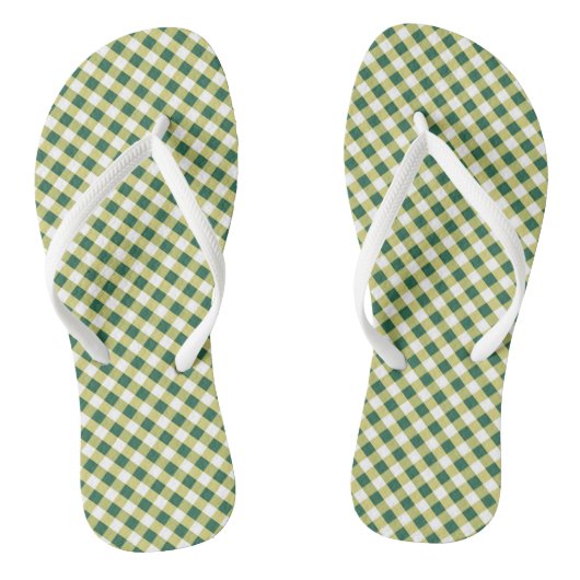 Tongs Grass Green En vichy Design Flip Flops (Semelle)