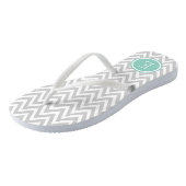 Tongs Gray et Aqua Chevron Monogram (Incliné)