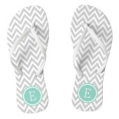 Tongs Gray et Aqua Chevron Monogram (Semelle)