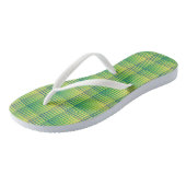Tongs Green Blue Checker Abstract Pattern (Incliné)