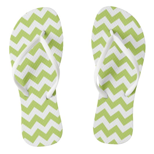 Tongs Green Zigzag, Green Chevron, Motif géométrique (Semelle)