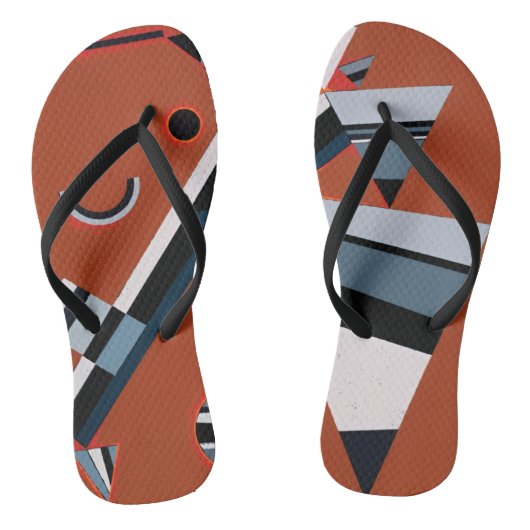 Tongs Gris de Kandinsky Peinture Abstraite Art moderne (Semelle)