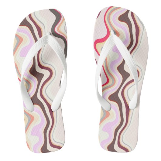 Tongs Gris et rose ondulé (Semelle)