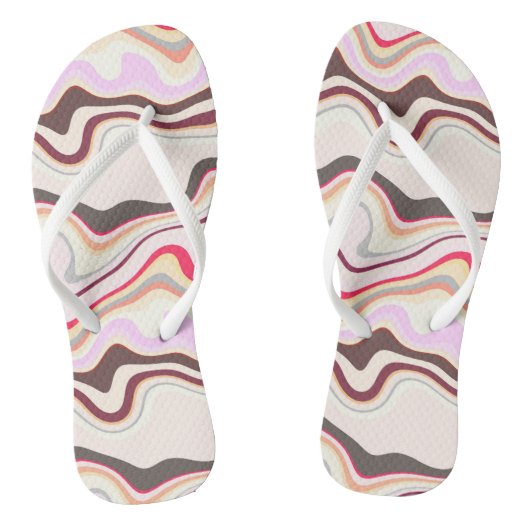 Tongs Gris et rose ondulé (Semelle)